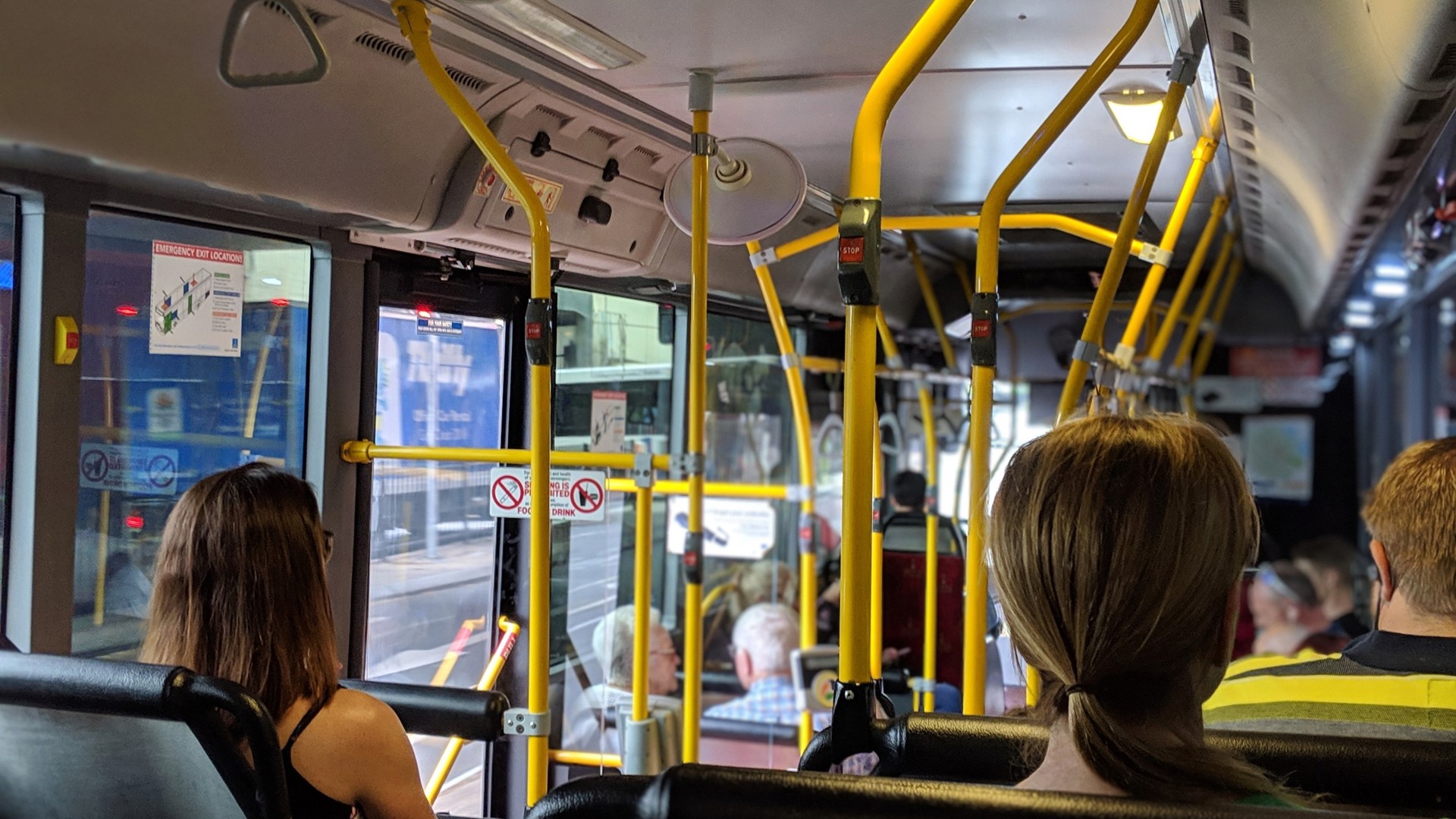 People sitting in a bus